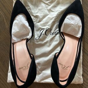 Brand New J.Crew Suede d'Orsay Pumps Suede Point Toe Black  10